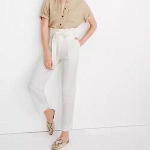 ISO Madewell White Paperbag Linen Pants Sz 0